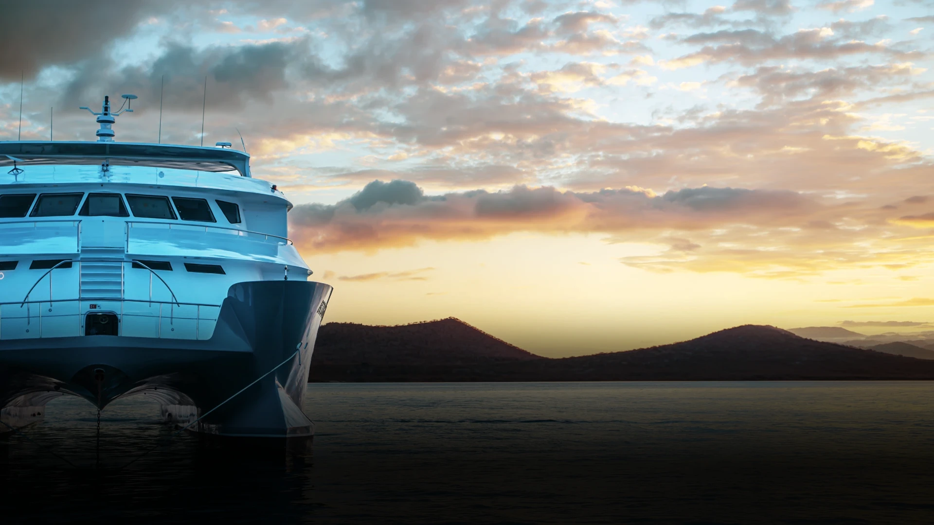 Alya Catamaran Cruise at sunset - Galaxy Cruises - B2B info